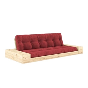 Canapé-lit Karup Base avec Coffre Latéral et Matelas 5 Couches Transparent/rouge Rubis