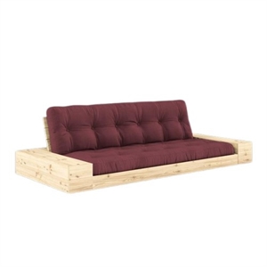 Canapé-lit Karup Base avec Coffre Latéral et Matelas 5 Couches Transparent/bordeaux