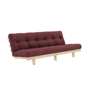 Canapé-lit Karup Lean avec Matelas Alpha 130x200 Bordeaux/Brut