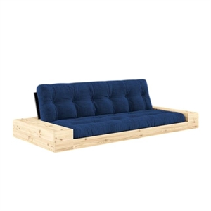 Canapé-lit Karup Base avec Coffre Latéral et Matelas 5 Couches Noir Nuit/Bleu Royal
