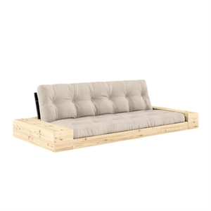 Canapé-lit Karup Base avec Coffre Latéral et Matelas 5 Couches Noir Nuit/ Beige