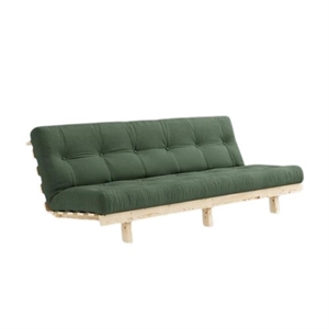 Canapé-lit Karup Lean avec Matelas Alpha 130x200 Vert Olive/ Brut