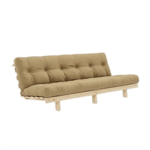 Canapé-lit Karup Lean avec Matelas Alpha 130x200 Beige blé/Brut
