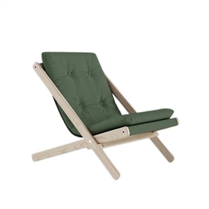 Fauteuil Karup Boogie M. Matelas 756 Vert olive/Hêtre Brut