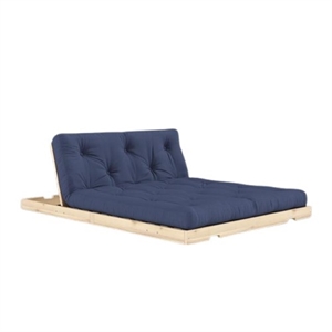 Canapé-lit Convertible Karup avec Matelas 140x200 Bleu Marine/brut