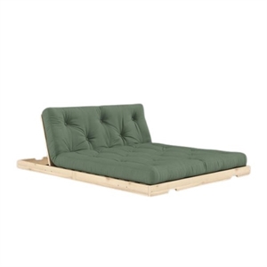 Canapé-lit Convertible Karup avec Matelas 140x200 Vert olive/Brut
