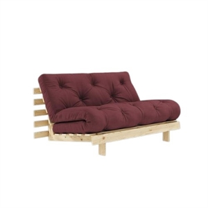 Canapé-lit Karup Roots avec Matelas 140x200 710 Bordeaux/Brut