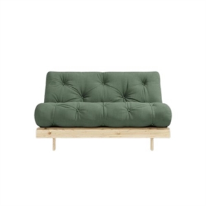 Canapé-lit Karup Roots avec Matelas 140x200 756 Vert olive/Brut