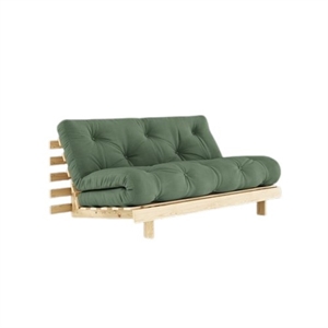 Canapé-lit Karup Roots avec Matelas 160x200 756 Vert olive/Brut