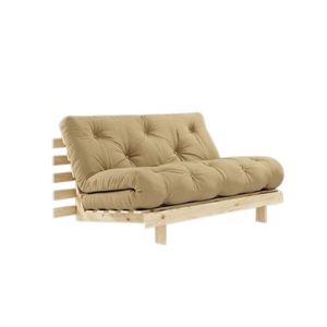 Canapé-lit Karup Roots avec Matelas 140x200 758 Beige blé/Brut