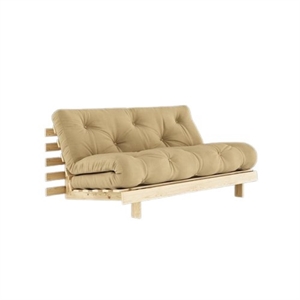 Canapé-lit Karup Roots avec Matelas 160x200 758 Beige blé/Brut