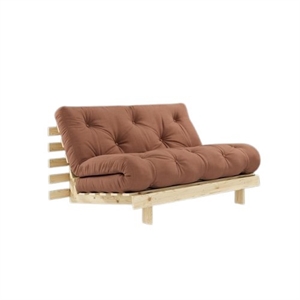 Canapé-lit Karup Roots avec Matelas 140x200 759 Brun argile/Brut