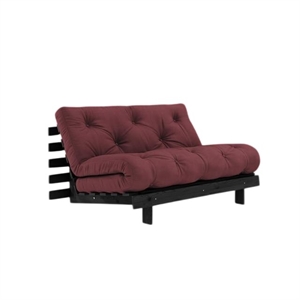 Canapé-lit Karup Roots avec Matelas Roots 140x200 Bordeaux/Noir Laqué