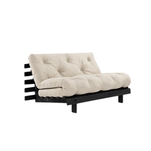 Canapé-lit Karup Roots avec Matelas Roots 140x200 Beige/ Noir Laqué