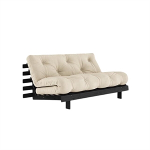 Canapé-lit Karup Roots avec Matelas Roots 160x200 Beige/ Noir Laqué