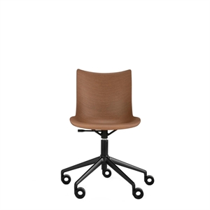 Kartell P/Wood Chaise de Bureau Noir/Bois Foncé