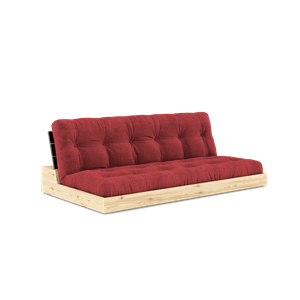 Karup Design Base Canapé Lit Avec Matelas 5 Couches Noir Nuit/Rouge Rubis