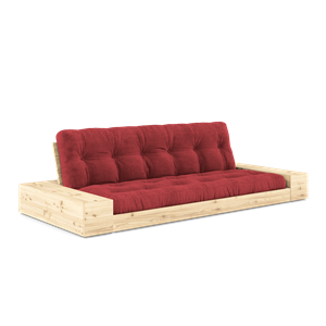 Karup Design Base Canapé-Lit Avec Boîte Latérale Et Matelas 5 Couches Transparent/ Rouge Rubis