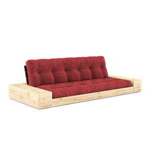 Karup Design Base Canapé-Lit Avec Boîte Latérale Et Matelas 5 Couches Noir Nuit/Rouge Rubis