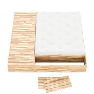 Cadre de lit Karup pour sous-sol 160x200 avec banc de rangement brut