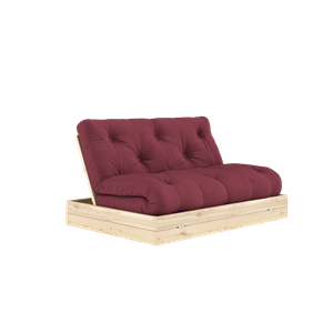 Canapé-lit Rabattable Karup Design avec Matelas 140x200 Bordeaux/Laque Transparente