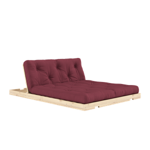 Canapé-lit Convertible Karup avec Matelas 140x200 Bordeaux/Brut