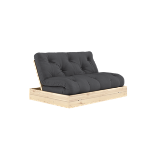 Canapé-lit Rabattable Karup Design avec Matelas 140x200 Cm, Gris Foncé/laqué Transparent