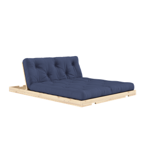 Canapé-lit Convertible Karup avec Matelas 140x200 Bleu Marine/brut