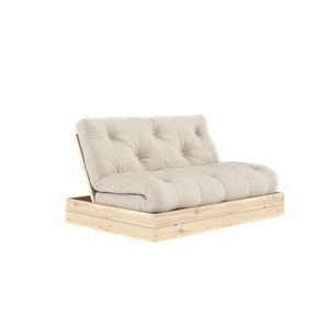 Canapé-lit rabattable Karup Design avec matelas 140x200 Beige/ laqué transparent