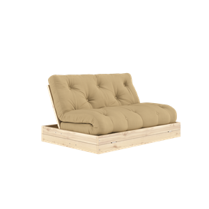 Canapé-lit rabattable Karup Design avec matelas 140x200 beige Beige/laqué transparent