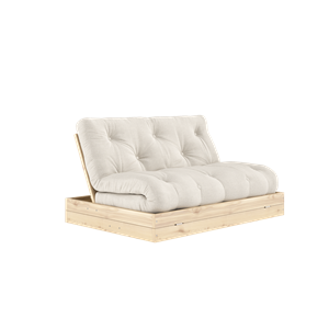 Canapé-lit rabattable Karup Design avec matelas 140x200 lin/laqué transparent