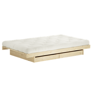Cadre de lit Karup Kanso avec 2 tiroirs 90x200 brut