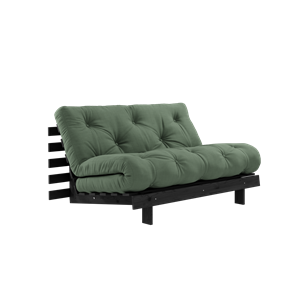 Karup Design Canapé Lit Roots Avec Matelas Roots 140x200 Vert Olive/ Laqué Noir