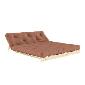 Karup Design Roots Canapé Lit avec Matelas 160x200 759 Clay Brown/Pin