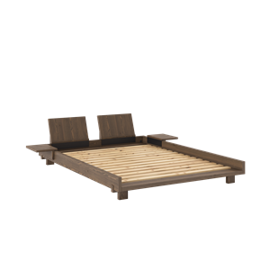 Cadre de lit Karup Design Social avec 2 dossiers et table d'appoint 140x200 Carob Brown