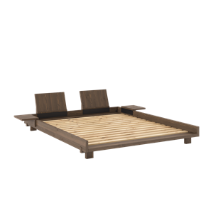Cadre de lit Karup Design Social avec 2 dossiers et table d'appoint 160x200 Carob Brown