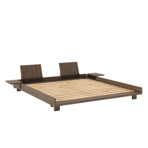 Cadre de lit Karup Design Social avec 2 dossiers et table d'appoint 180x200 Carob Brown