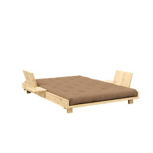 Karup Design Social Canapé-lit avec 2 Pcs. Dossier, Tables D'appoint et Matelas 140x200 Mocca/Laqué Clair