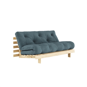 Canapé-lit Karup Roots 160x200 Brut/757 Bleu Pétrole