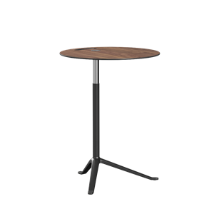 Table d'appoint Fritz Hansen Little Friend KS11 , Hauteur réglable, Noyer/ Aluminium thermolaqué