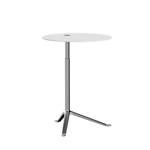 Table d'appoint Fritz Hansen Little Friend KS11 , Hauteur réglable, Blanc/ Aluminium poli