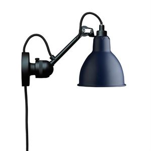 Lampe Gras N304 Applique Murale Noir Mat et Bleu Mat avec Câble