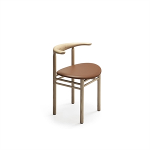 Nikari Linea Collection RMT3 Chaise de Table à Manger Bois de Frêne laqué/Elmosoft 330044 Cuir