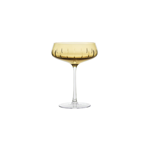Ensemble de 4 verres à Champagne Louise Roe, Cut simple, Ambre