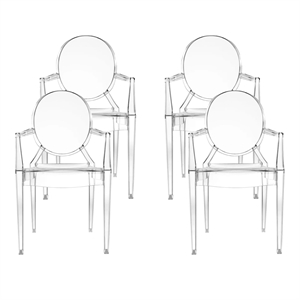 Kartell Louis Ghost Lot de 4 Chaises de Salle à Manger Cristal