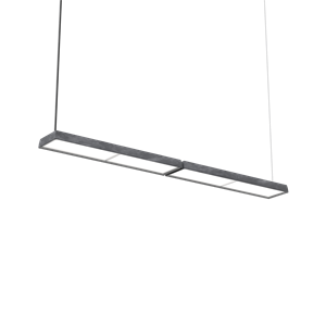 Suspension Louis Poulsen LP Slim Double 3000K & Dali Aluminium Brut Foncé