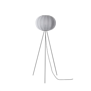 Lampadaire Rond Knit-Wit, Made By Hand, Haut Ø45, Argent