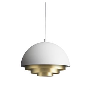 Mini Suspension Couleur Milieu Nordique Chaleureux en Laiton Blanc Mat