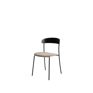 New Works Missing Dining Table Chair Chêne Noir/Rembourré en Cuir Amande 30256