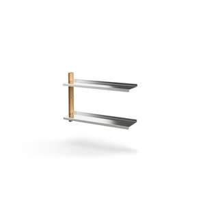 Système D'étagères Mazo MOD Modèle 16, Rail 1x525 + 2 Étagères, Chêne/ Aluminium